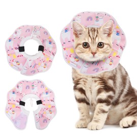 KOOLTAIL Cat Cone Collar, Adjustable Soft Comfortable Cat Recovery Collar to Stop Licking, Foldable Donut Water Resistant Pet Cone for Small Large Cats Kittens After Surgery Alpaca M