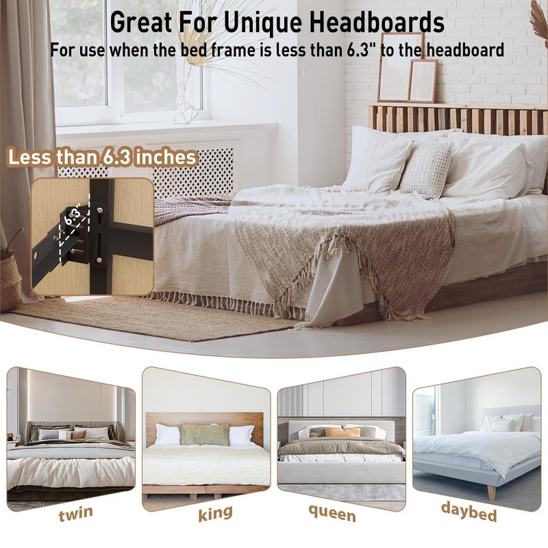 2 PCS Bed Frame Adapter for Headboard,Queen Bed Modification Plate