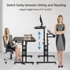 Hadulcet Mobile Standing Desk with Charging Station, Adjustable Standing Computer