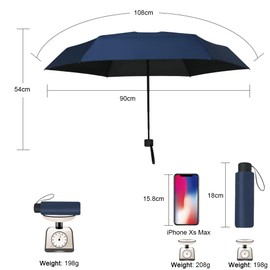 Vicloon Travel Mini Umbrella for Purse,6 Ribs Mini Umbrella,Coating Layer Fabric Blocking UPF 50 UV Protection 99.9% Compact Folding Purse Umbrella,Mini travel Sun Umbrella Lightweight Small Compact