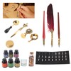 Feather Pen Set European Style British Retro Lacquer Stamp Dipped