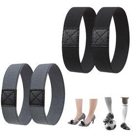 2 Pairs of Shoelaces Fixing Band Football, Fixing Strap for Football Boots, Laces Fixing Band Children Against Loosening Loosening, Adjustable, Shoe Laces Elastic Tear-Resistant Fixation, black