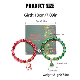 TOFBS Women's Christmas Festive Set of 2 Christmas Bangles Couples Magnetic Bracelets Couples Jewellery Gift Christmas for Festive Occasion, Resin + alloy, Resin + alloy