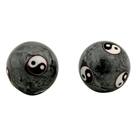 Raum der Stille Qi Gong Balls 4 cm with Storage Box Various Designs (Yin Yang Grey)