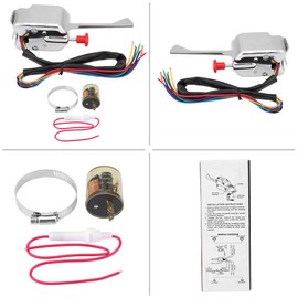 Aramox Turn Light Switch, 12V Universal Street Hot Rod Turn Switch + Flasher for Ford P021-TS-HL101