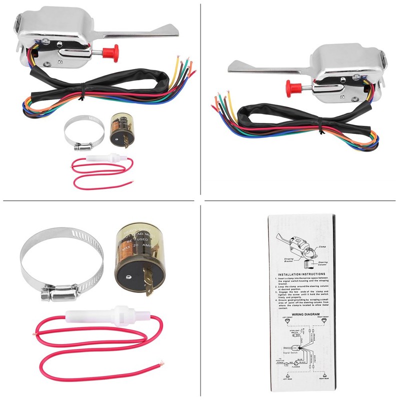 Aramox Turn Light Switch, 12V Universal Street Hot Rod Turn