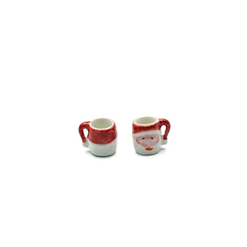 Christmas Santa Coffee Mugs Set of 2 Dollhouse Miniature Kitchen