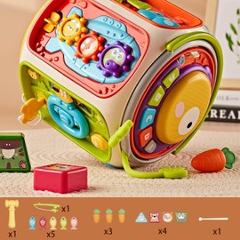 WIIBAAHO Montessori Toys for 1 Year Old Boy Girl, Busy Board Sensory Activities Educational Toys for 12-18 Months Toddler, 1 Year Old Boy Gifts