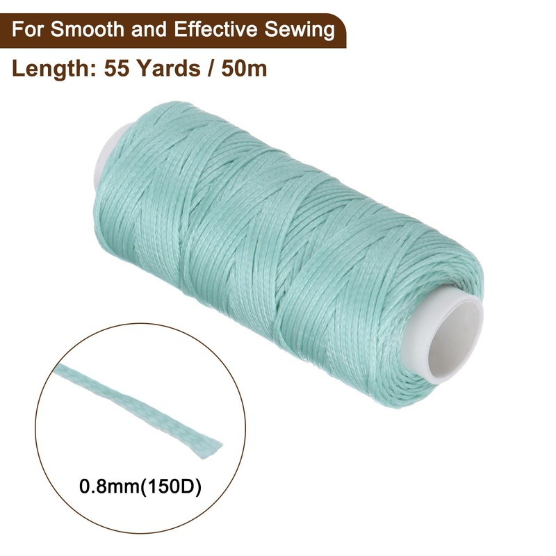 uxcell Leather Sewing Waxed Thread, 55 Yards / 50m 0.8mm