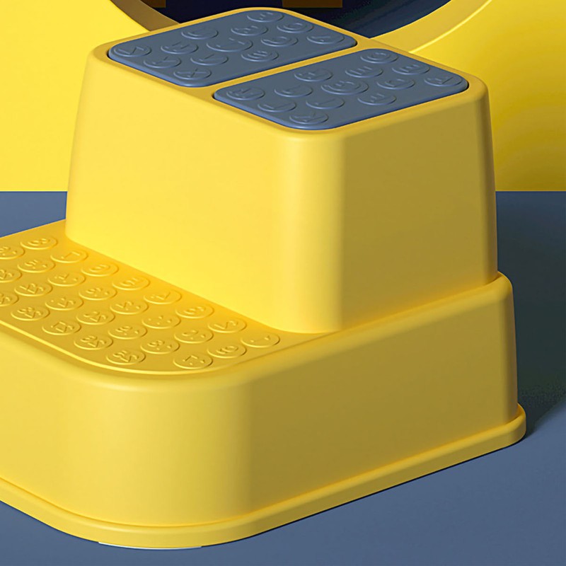 Toilet Step Stool Plastic Non Slip Heavy Duty Rollover Prevention