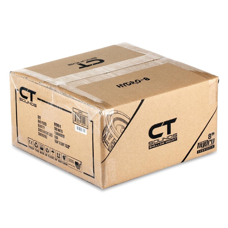 CT Sounds Hydro 8” Dual 2-Ohm 600-Watt Shallow Mount Car