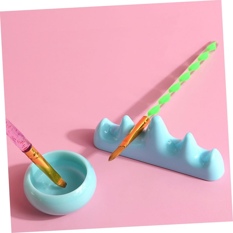 SAFIGLE 1Set Nail Brush Wash Cup with Nail Holders Durable