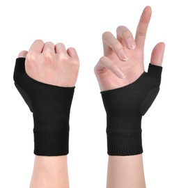 ACWOO Arthritis Kompressionshandschuhe, fingerloser Handschuh mit Gel, Stabilisierende Handgelenkbandage mit Daumenortthese, Therapie Karpaltunnel zur Linderung von Schmerzen, Daumen und Gelenken(L)
