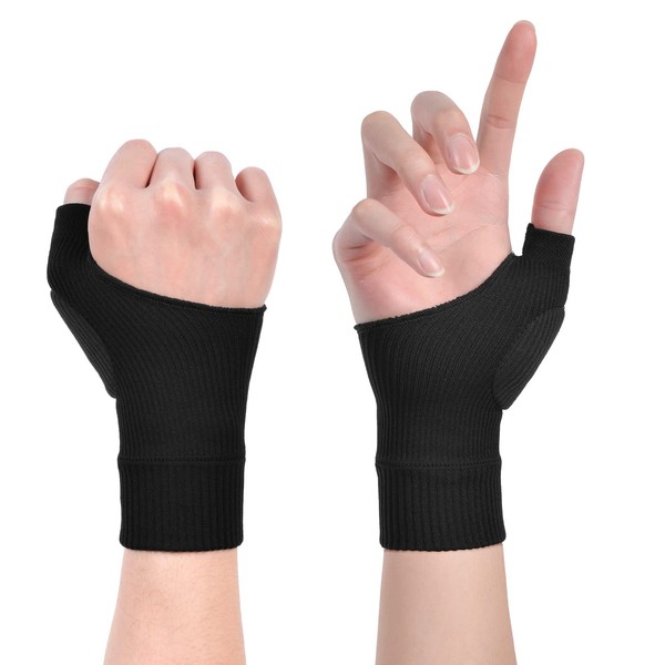 ACWOO Arthritis Kompressionshandschuhe, fingerloser Handschuh mit Gel, Stabilisierende Handgelenkbandage mit Daumenortthese, Therapie Karpaltunnel zur Linderung von Schmerzen, Daumen und Gelenken(L)