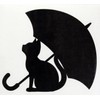 Cat and Umbrella Cutting Sticker Rain-shelter Cat Design Car Sticker