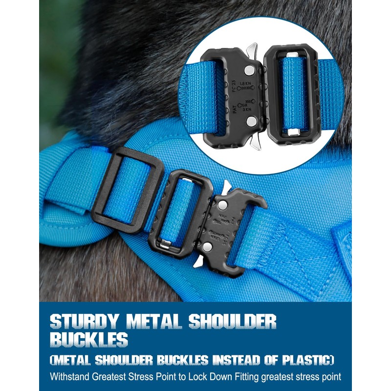 PETNANNY Tactical Service Dog Vest - No-Pull Emotional Support Harness