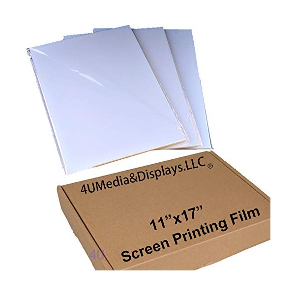 4UMedia&DisplayLLC -11"x17" Waterproof Inkjet Transparency Silk Screen Printing Film Paper