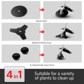 58CC Weed Wacker, Weed Eater Gas Powered 4 in 1 Cordless, String Trimmers 2-Cycle Gas Brush Cutter Weed Wacker Straight Shaft Gas Grass Trimmer for Lawn and Garden Care Trimming