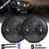 Unbrand Pair 7 inch Round LED Headlights high+low beam Black