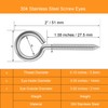 20pcs 2” 304 Stainless Screw Eyes Small Eyelet Screws Lag