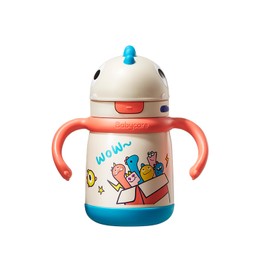 bc babycare Toby's Dinosaur Insulated Water Bottle Leak-Proof Vacuum, Toddler Water Bottle, Sippy Cups, Insulated Stainless Steel Water Bottle for Kids, 15-Hour Cold/warm Retention, Easy Sipping Valve