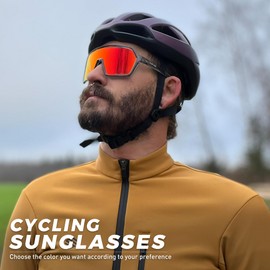 KAPVOE Cycling Glasses Polarised Sports Sunglasses Men Women UV400 Protection MTB Glasses Sports Glasses for Cycling Fishing Road Bike Baseball Running Hiking