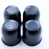 4 Push Through Black Wheel Center Caps for Trailer Wheel