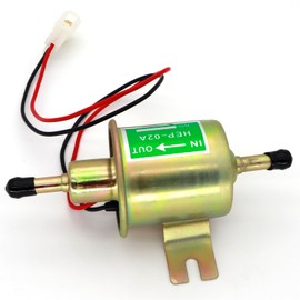 AUTOXBERT Universal Electric Fuel Pump 12V Low Pressure 4-7 PSI Inline Fuel Pump For Gasoline or Diesel Engine Copper HEP-02A Cars Trucks Boats Carburetor Lawnmower Generators