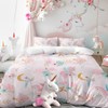 BEDMUST Unicorn Duvet Cover Twin - Soft Cute Pink Unicorn
