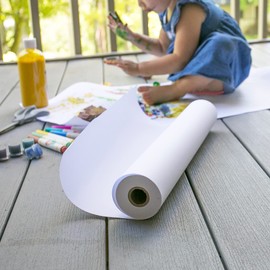 Made in USA White Kraft Paper Wide Jumbo Roll 30" x 1200" (100ft) Ideal for Gift Wrapping, Art &Craft, Postal, Packing Shipping, Floor Protection, Dunnage, Table Runner, 100% Recyclable Material