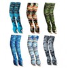 Outdoor Sun Protection Ice Silk Extra Long Open Finger Camouflage Hiking Cooling Sleeves Size/Dark Green Python 15ea