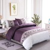 Purple Duvet Cover Reversible Purple Beige Printed Quilt Cover Soft