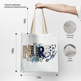 YeiHe Aesthetic Nurse Tote Bag, Nurse Appreciation Gifts Canvas Tote Bags for Women, Nurses Week Gifts, Trendy Medical Nursing Reusable Grocery Shopping Bags