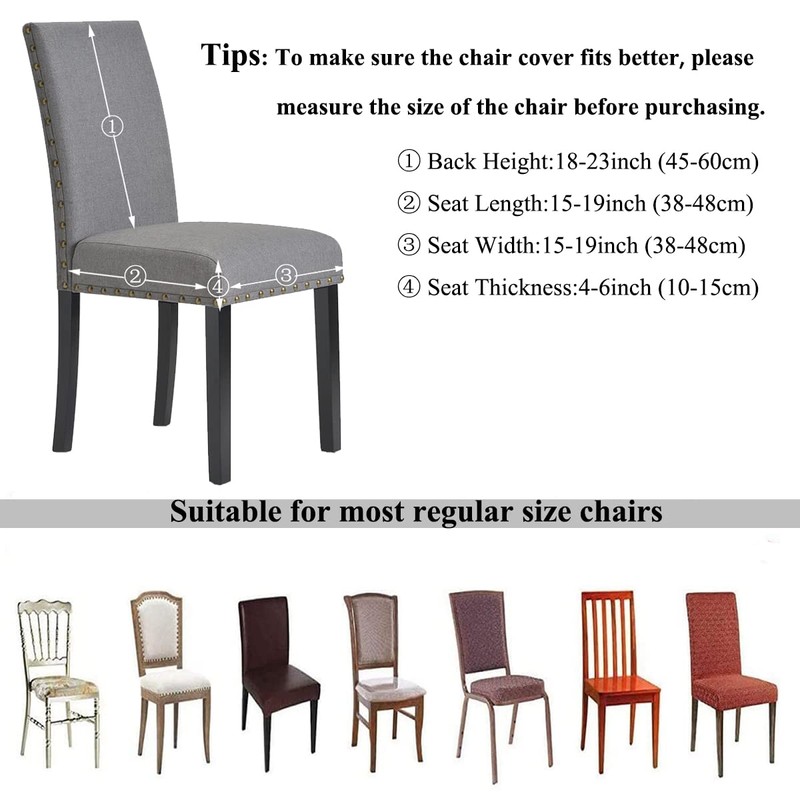 HZDHCLH Chair Covers Slipcovers 4/6 PCs Stretch Removable Washable Short