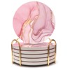 ALSNWNZ Pink Coasters Set of 6, Absorbent Ceramic Coasters for