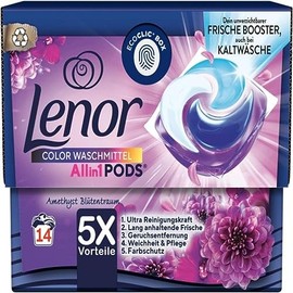 Lenor Laundry Detergent Pods All-In-1 Colour Amethyst Blossom Dream 14WL