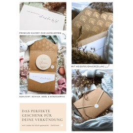 Joli Coon Du wirst Uroma Wooden Disc with Folding Envelope and Seal Sticker - Announce Pregnancy Uroma