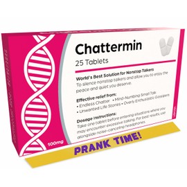 Funny Prank Pill Box, Gag Gifts for Men Women, 20th 30th 40th 50th 60th 70th Birthday Gifts for Him, Birthday Gift Hamper for Her, Secret Santa, Stocking Filler, Present (Non Stop Talkers) Chattermin