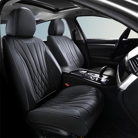 FLORICH Car Seat Covers Full Set, Black Seat Covers for Cars, Waterproof Front and Rear Car Seat Protectors, Universal Fit for Most Cars Sedans Trucks SUVs - Black