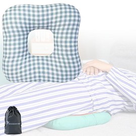 WEEOATAR Anti-Bedsore Cushion Pressure Ulcer Cushion Donut Pillow,Soft,Breathable and Pressure Relief Sciatica Pillow Anti-Decubitus Pad for Seniors,Pregnant and Post-Surgery(Green&White,L)