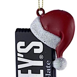 HERSHEY's CANDY BAR WITH SANTA HAT ORNAMENT - 2 ASSORTED: HERSHEY'S™ AND REESE'S
