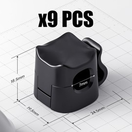 9 Pieces Desk Organizer, Cable Holder, Cable Organizer, Charging Cord Organizer, Wall Mount Bracket, Wall Remote Control Bracket (Black)