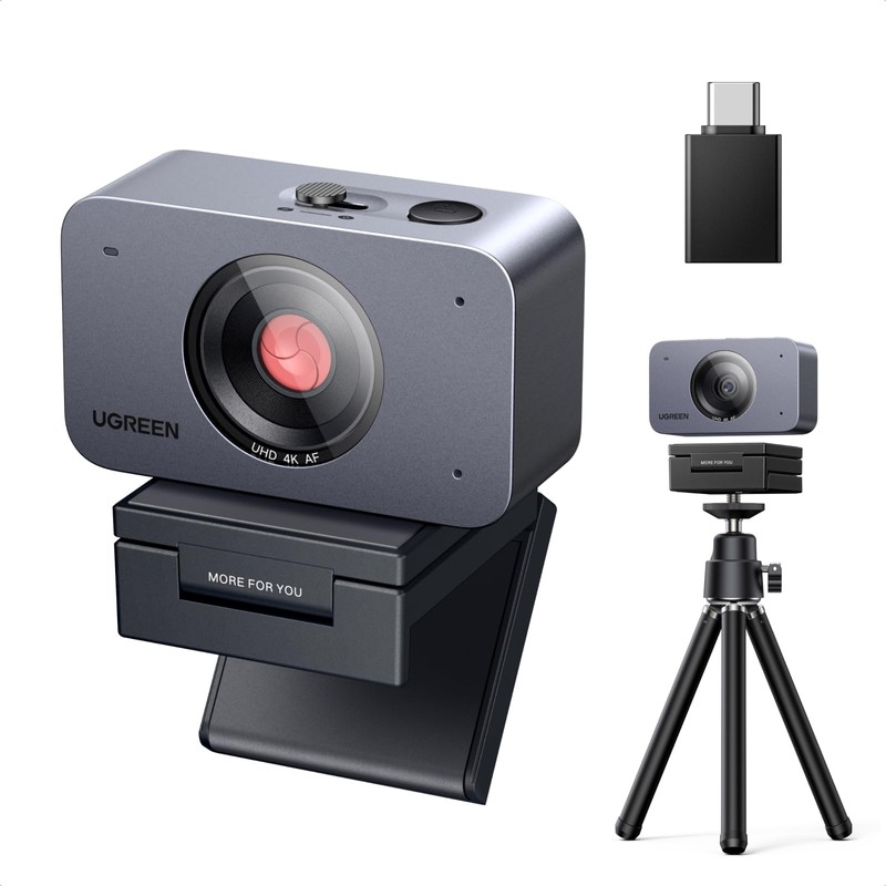 UGREEN FineCam Cámara Web 4K Ultra HD, 2 Micrófono con