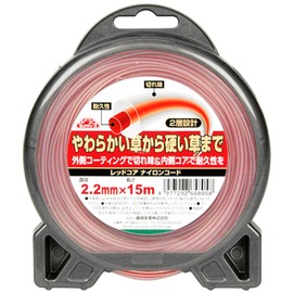 Safety 3 For Grass Trimmers & Grass Trimmers, For Soft Grass To Hard Grass Red Core Nylon Cord 33.9 ft (15 m) Round 0.09 inch (2.2 mm) Diameter