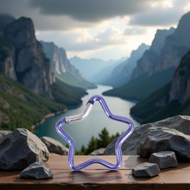 Blue Carabiner Clip Star Shaped Climbing Buckle Aluminum Alloy Heavy Duty Keyring Hook for Camping Fishing Hiking Traveling Aluminum Key Chain Clip, Accessories