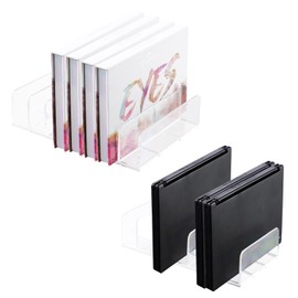 Pack of 2 Eyeshadow Organiser, CD Holder, Pallet Organiser, Make-Up Dressing Table, 2 Sizes with 7 Compartments, for Drawers, Bedroom, Make-Up Storage, Media Shelf Organisation, Bathroom Desk