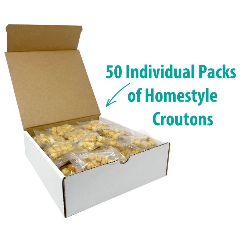 Portion Packs of Mini Croutons Pack of 50 - Seasoned