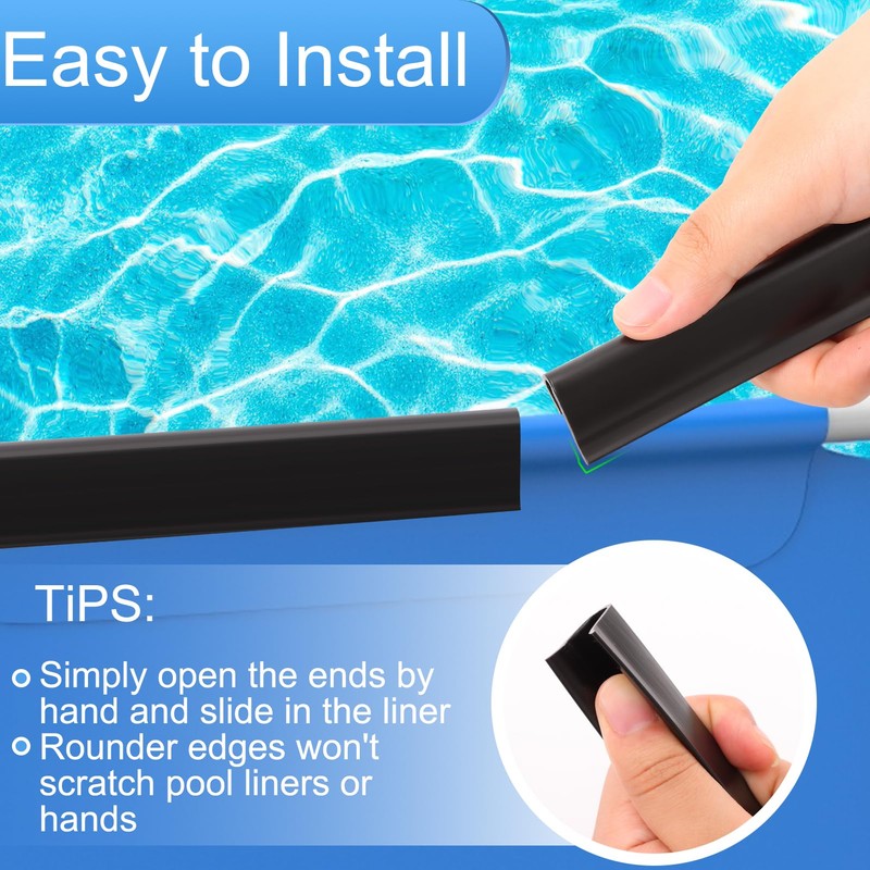 Niuyhe Coping Strips for Overlap Above Ground Pool Liners, Swimming