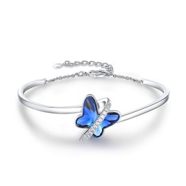 GEORGE · SMITH Schmetterlings-Armband für Damen, versilberter Schmuck, Damen-Armband, Muttertagsgeschenk für Mama