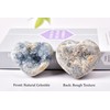 AMOYSTONE Heart Celestite Crystal Geode Raw Healing Crystal Blue Crystal